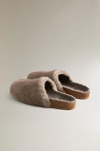 FAUX FUR MULE CLOG SLIPPERS