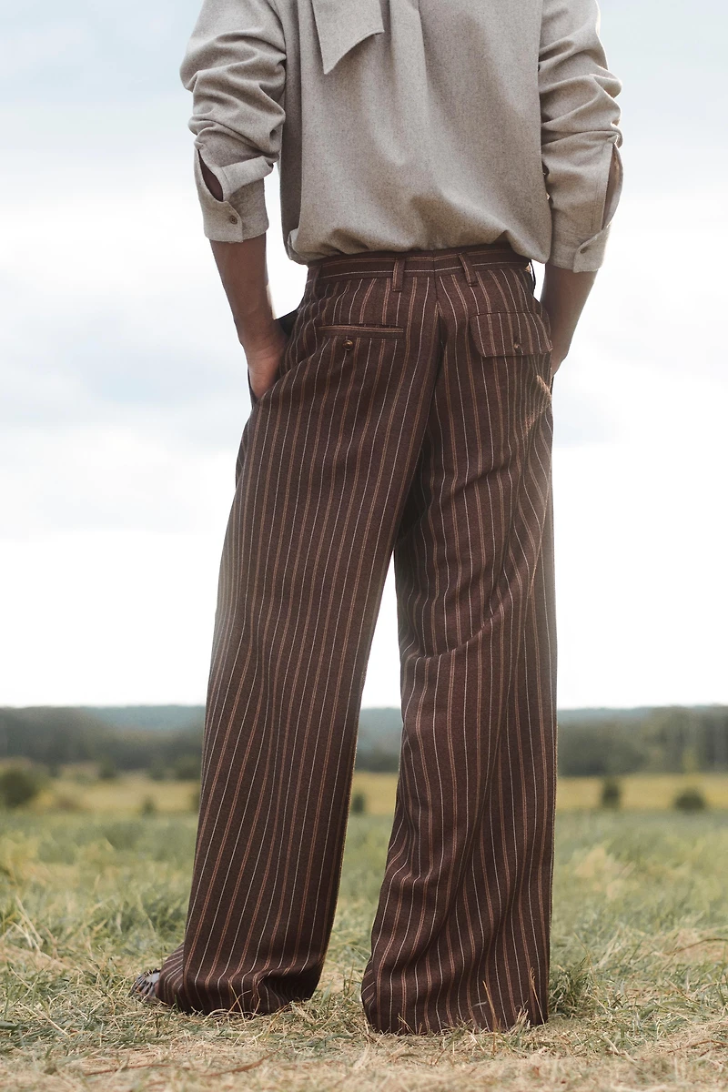 LIMITED EDITION STRIPED WIDE FIT PANTS