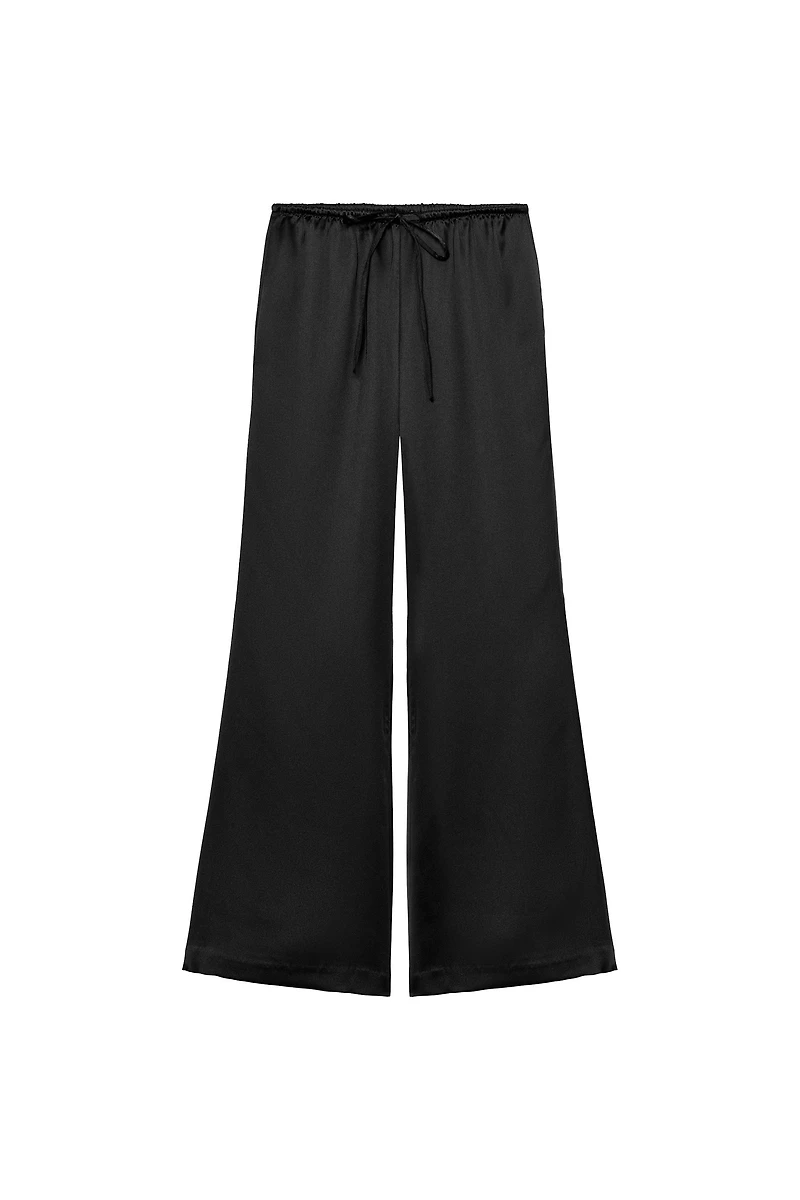 DRAWSTRING SATIN PANTS