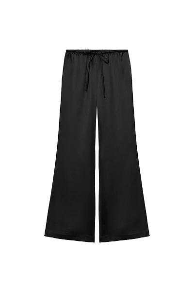 POLKA DOT SATIN EFFECT DRAWSTRING PANTS