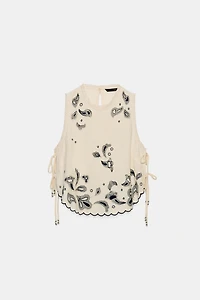 EMBROIDERED BEADED TOP