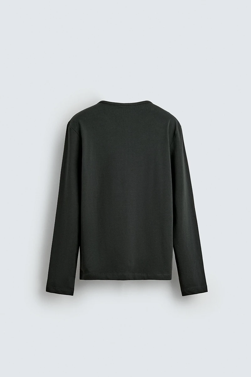 RELAXED FIT HENLEY T-SHIRT