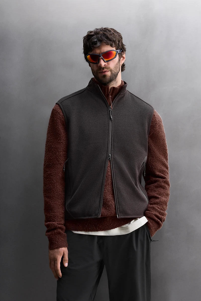 COMBINATION FLEECE KNIT VEST