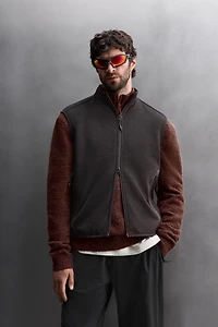 COMBINATION FLEECE KNIT VEST