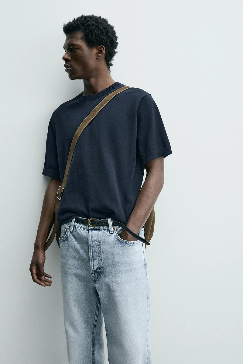 LIGHTWEIGHT COTTON KNIT T-SHIRT