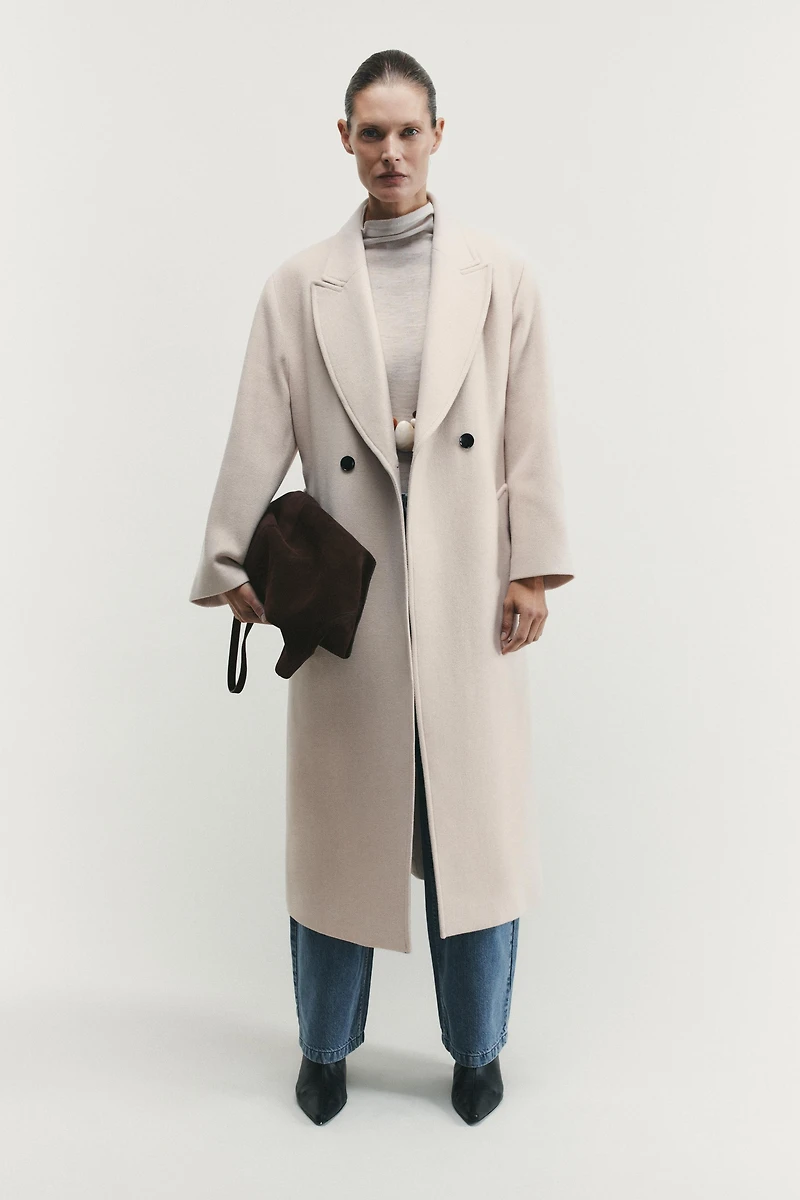 LONG BELTED WOOL COAT