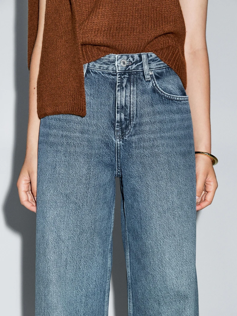 Jean barrel fit taille haute