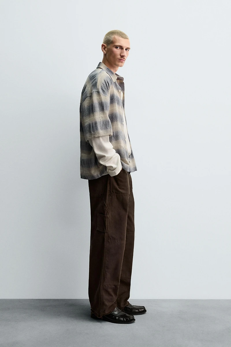 TEXTURED PLAID SHIRT