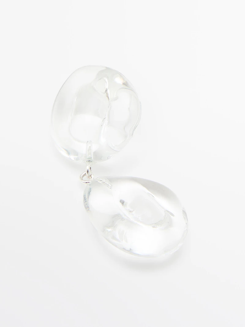 Glass piece earrings