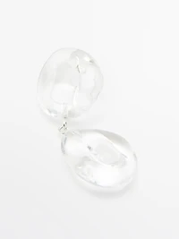 Glass piece earrings