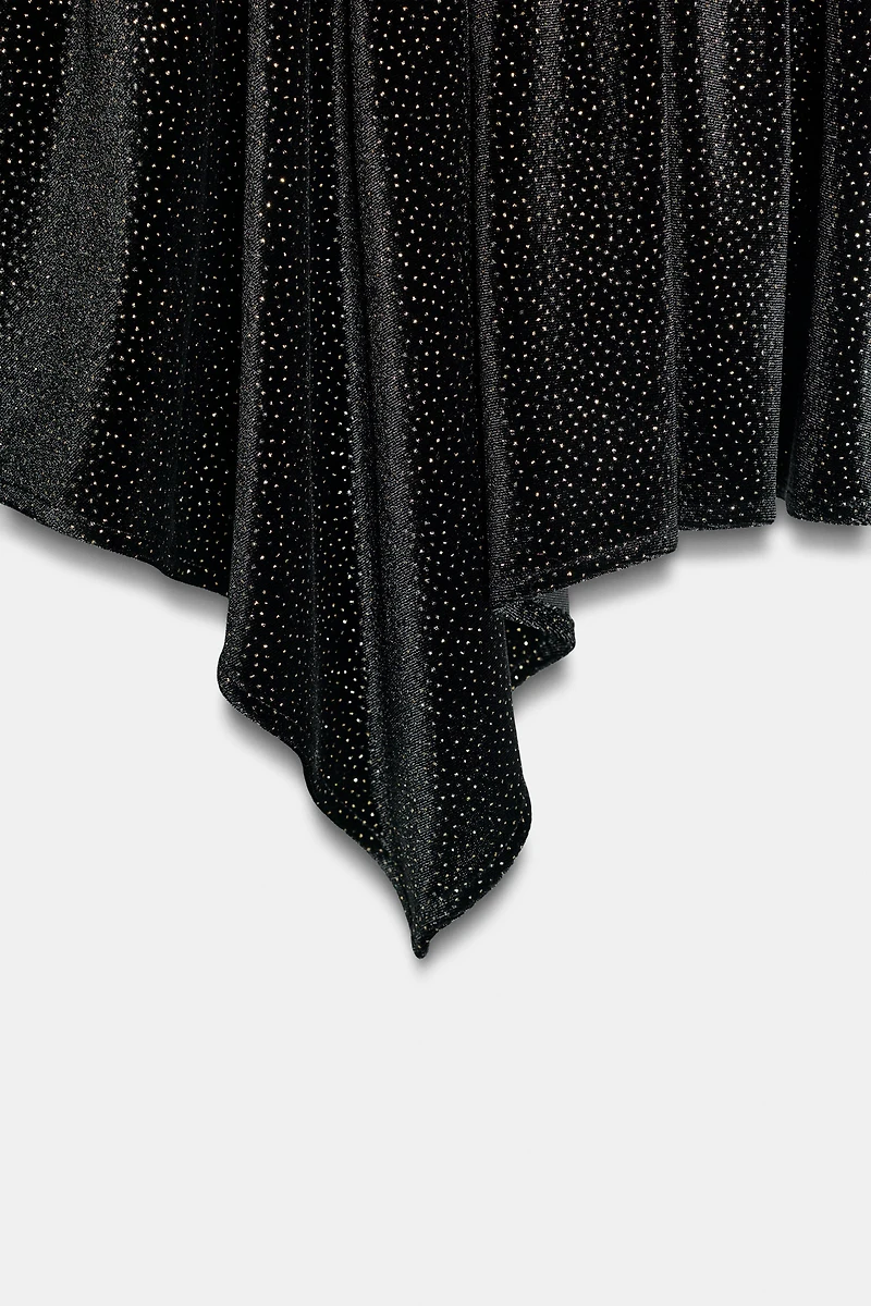 ROBE COURTE EN VELOURS BRILLANT