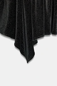 ROBE COURTE EN VELOURS BRILLANT