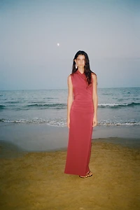 RUCHED LONG DRESS