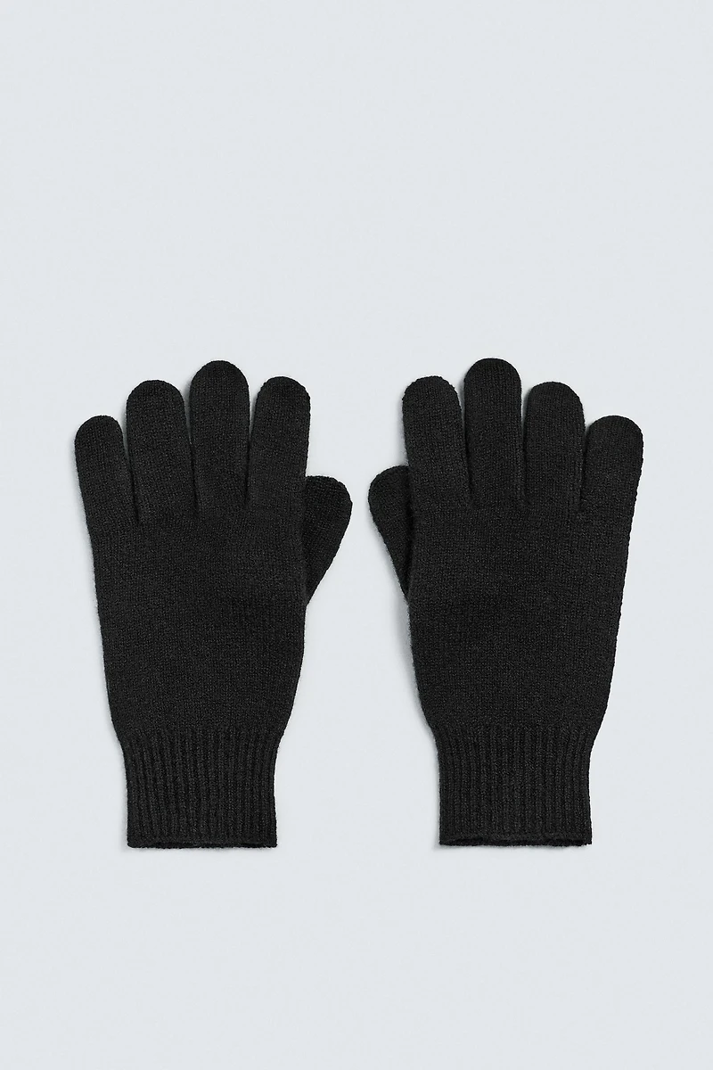 WOOL-CASHMERE KNIT GLOVES