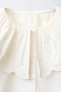 EMBROIDERED PETER PAN COLLAR BLOUSE