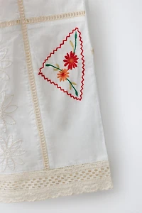 PANTALON DROIT BRODÉ PATCHWORK