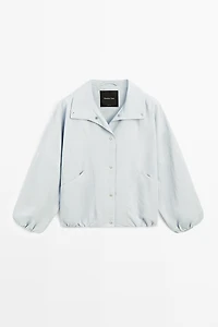 High collar bomber jacket with pocket details