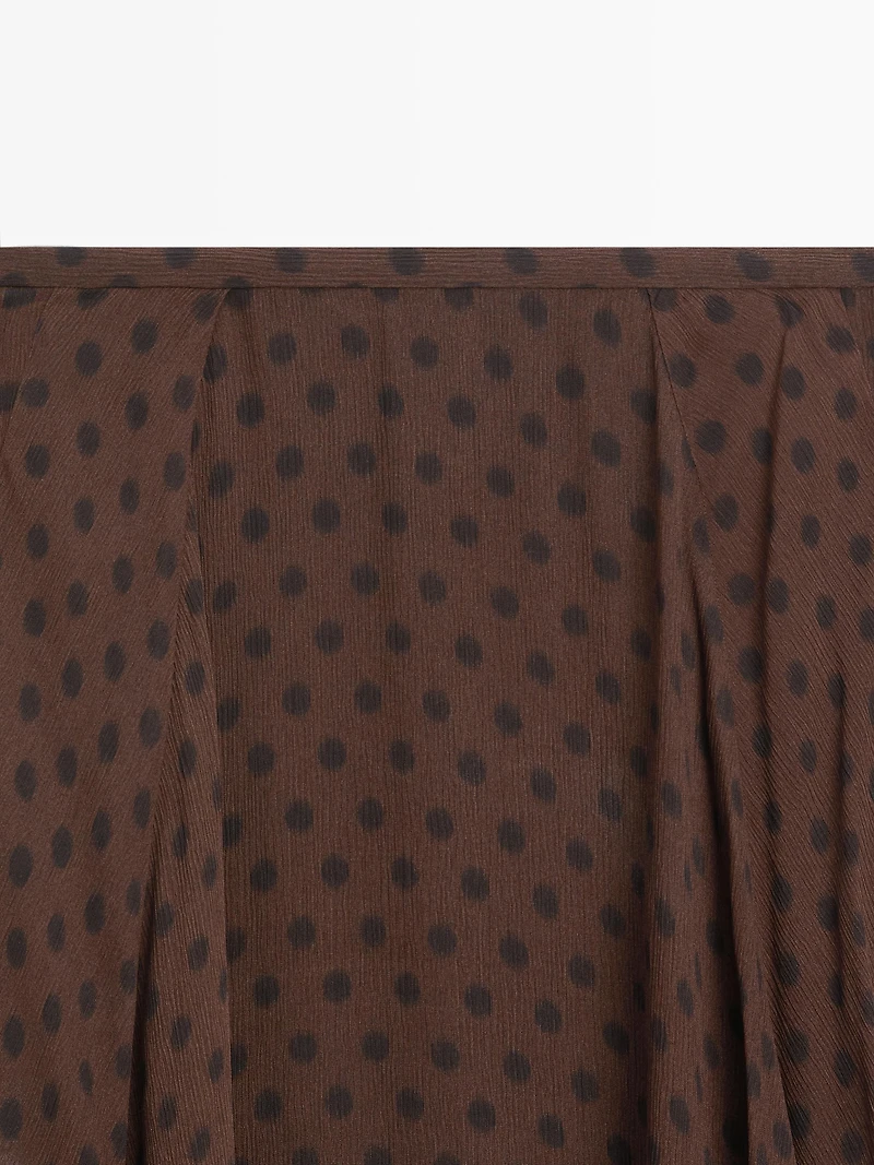 Jupe midi ample à pois