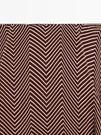 Geometric print flared midi skirt