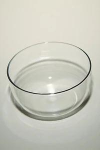 SILVER RIM BOROSILICATE GLASS BOWL
