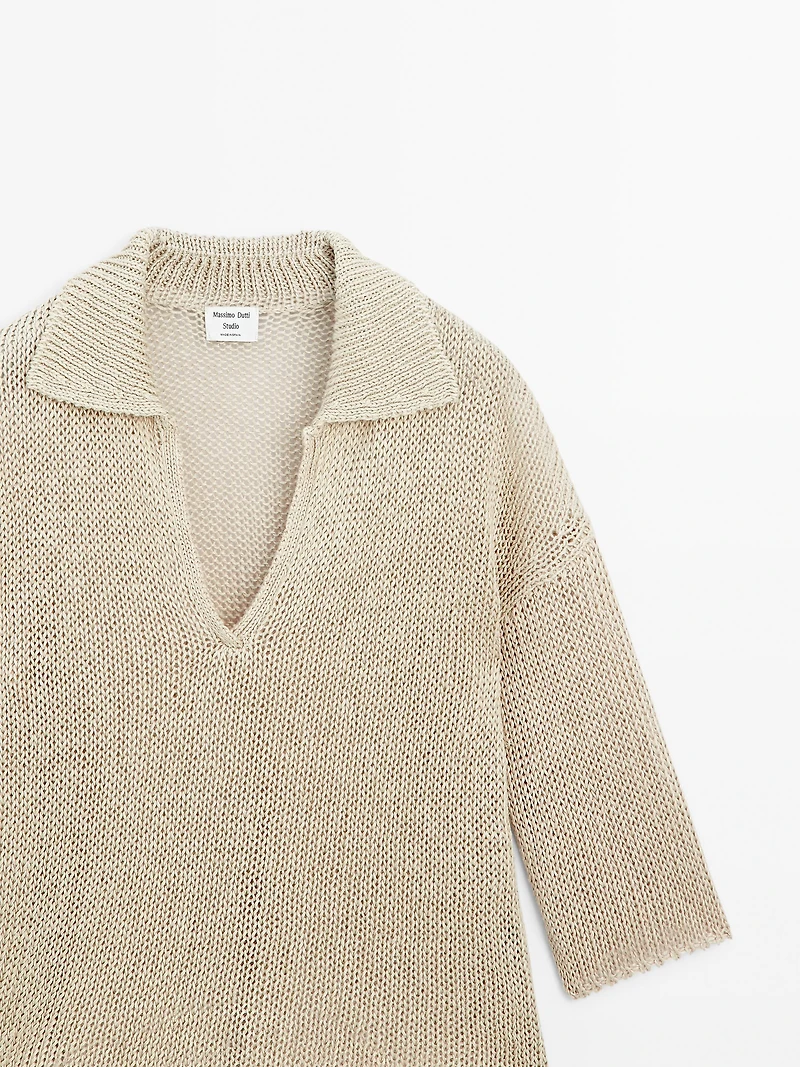 Polo sweater with open collar - STUDIO