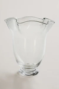 WAVY TRANSPARENT GLASS VASE