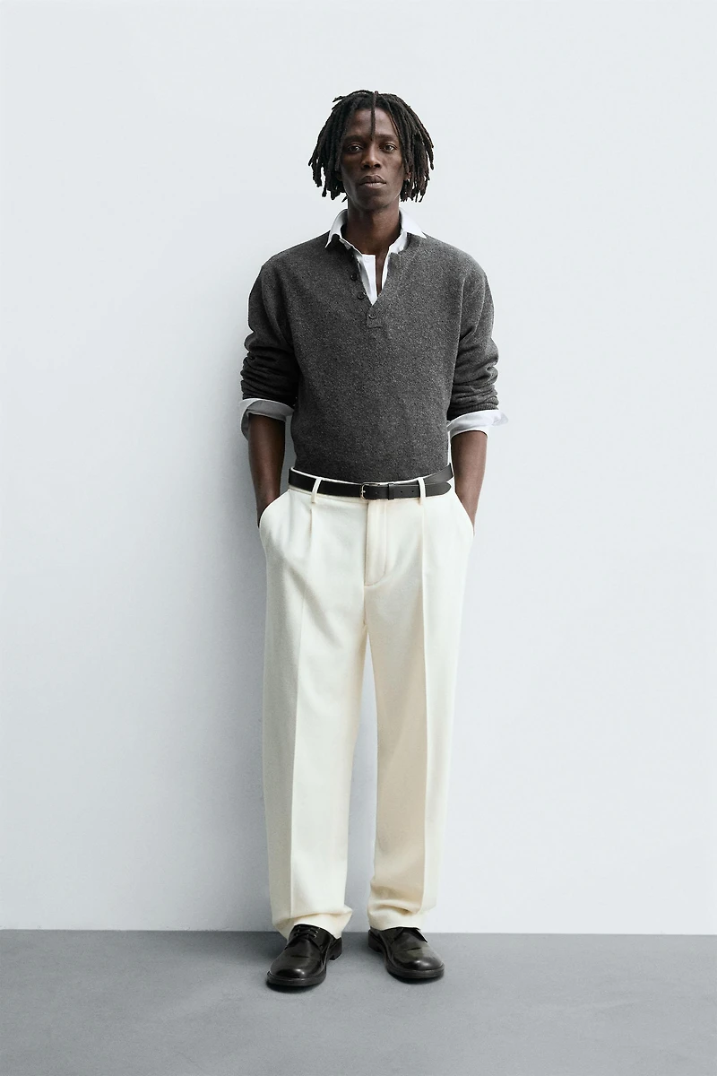 BUTTONED KNIT POLO SHIRT