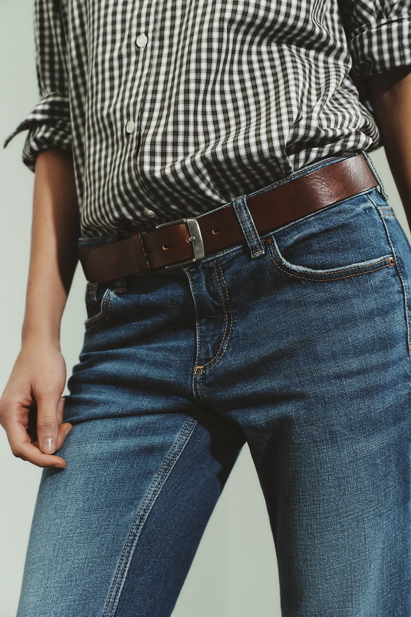 TRF LOW RISE BOOTCUT POCKET JEANS