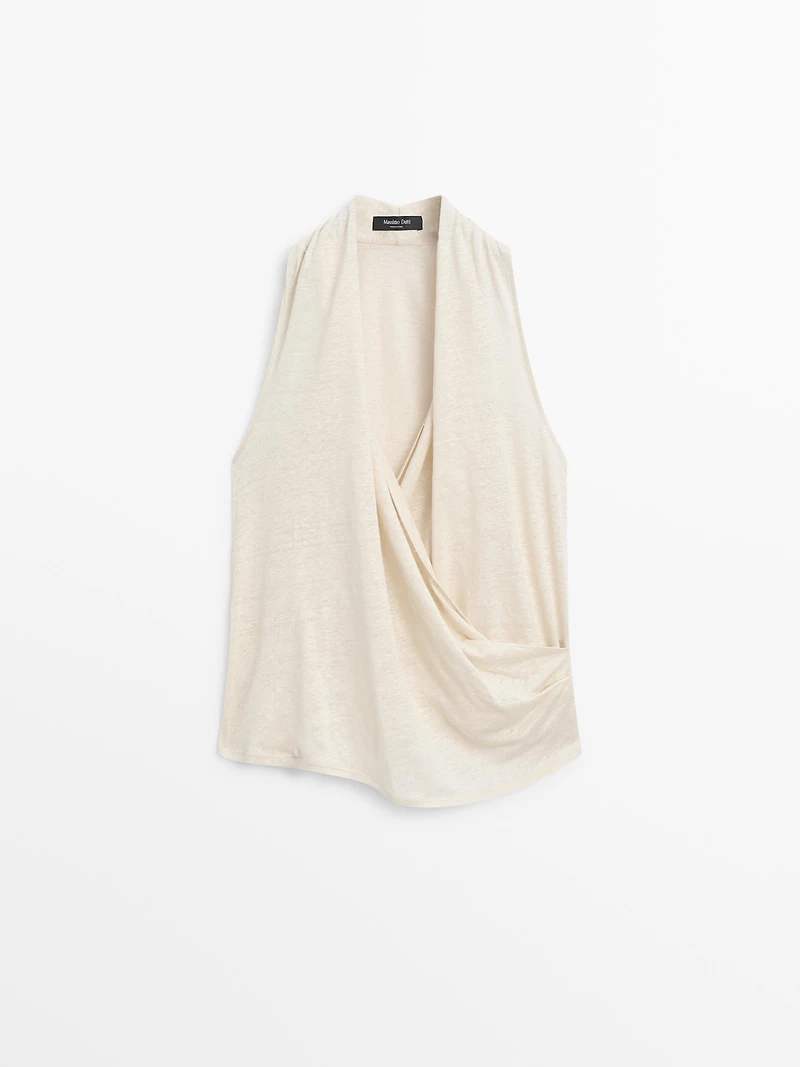 Top croisé drapé