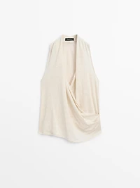 Top croisé drapé