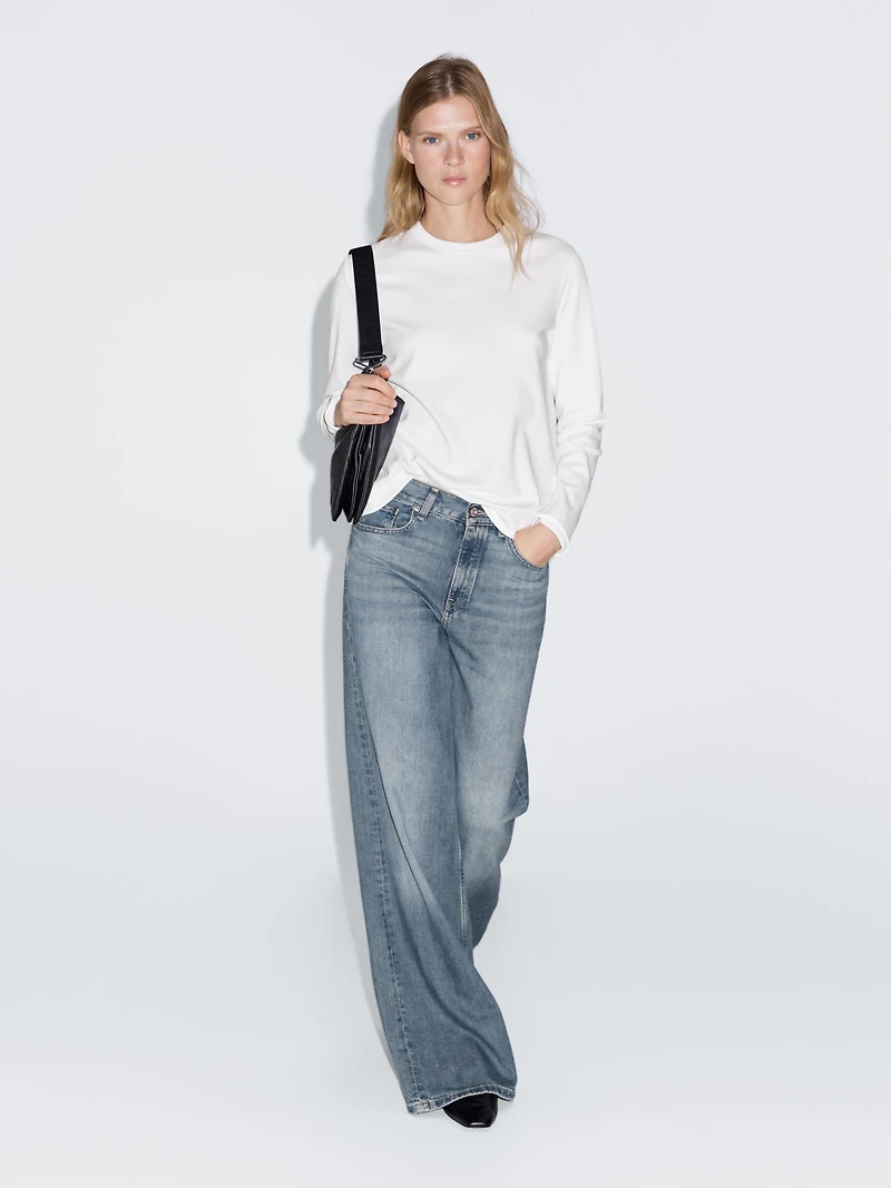 T-shirt à manches longues 100 % coton interlock