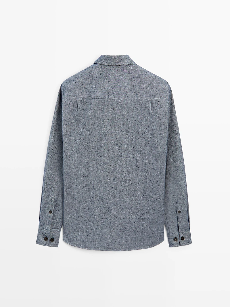 Melange overshirt with pocket