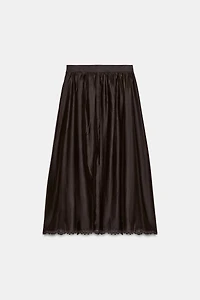 EMBROIDERED VOLUME MIDI SKIRT
