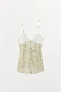 LACE FLORAL PRINT JUMPSUIT