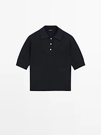 Cotton blend polo shirt with button details