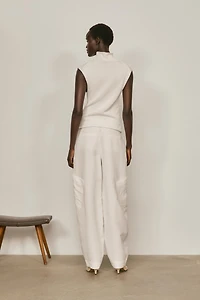 Knit cotton and silk mock turtleneck top - LIMITED EDITION