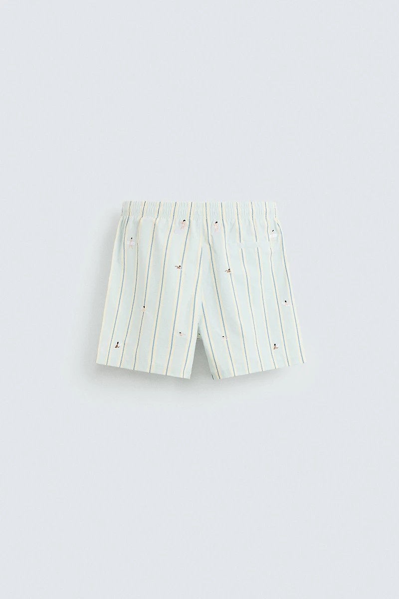 EMBROIDERED MID-LENGTH SWIMSUIT