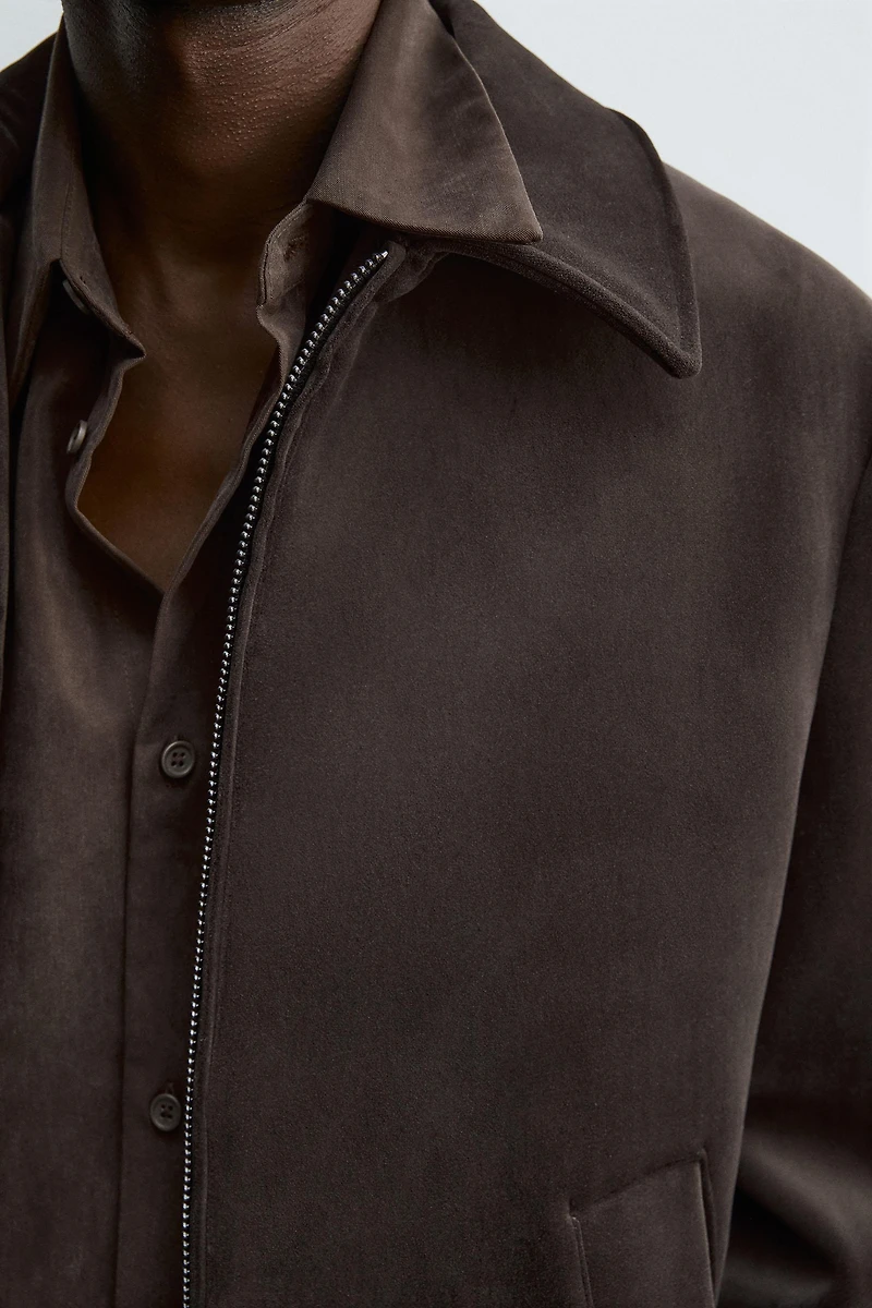 BLOUSON REGULAR FIT EN VELOURS