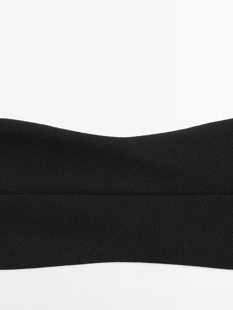 Textured bandeau bikini top