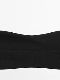 Textured bandeau bikini top