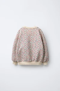 FLORAL SWEATSHIRT WITH LACE POCKET