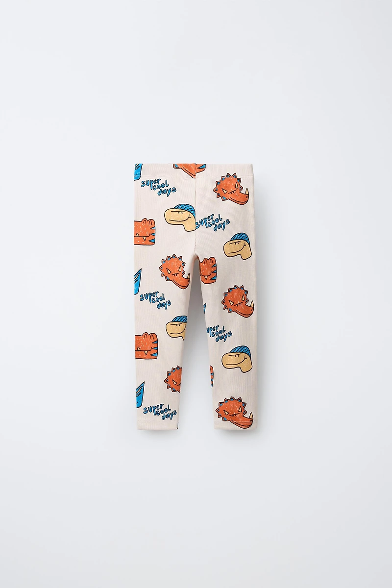 RIBBED ANIMAL PRINT LEGGINGS