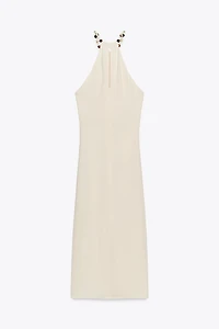 ROBE MIDI AJOURÉE NŒUD