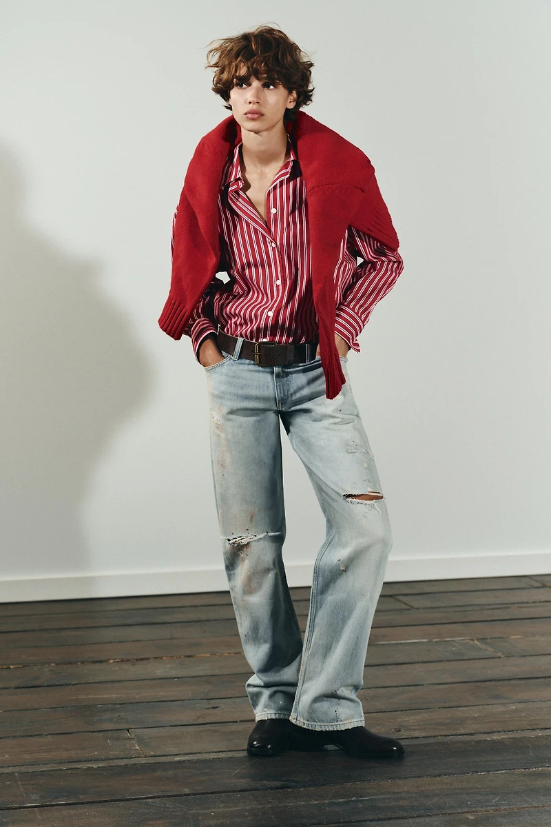 TRF MID-RISE CROPPED STRAIGHT LEG JEANS