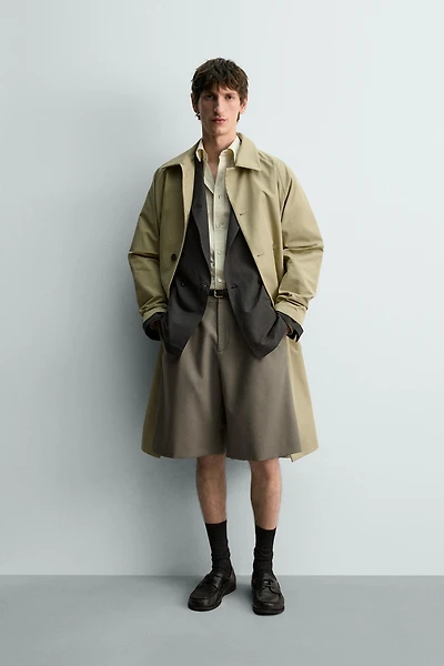 100% WOOL PLEATED SHORTS