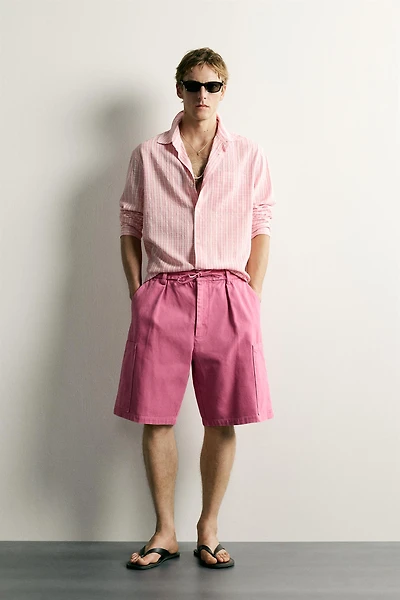 RELAXED FIT WASHED CARGO SHORTS
