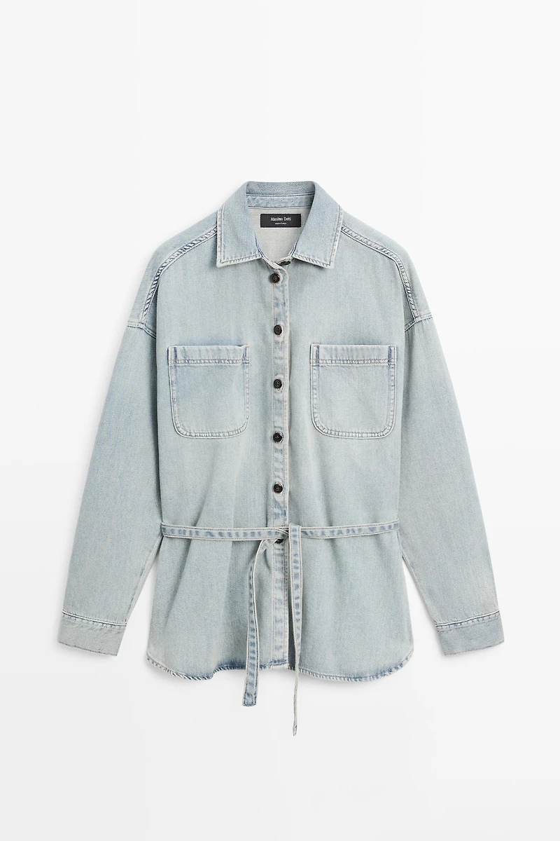 Chemise denim oversize avec poches