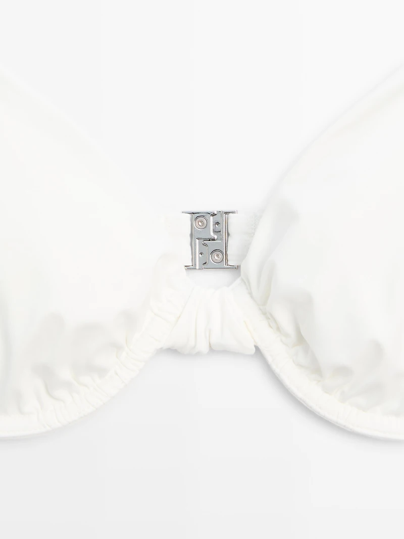 Haut de bikini froncé à armatures