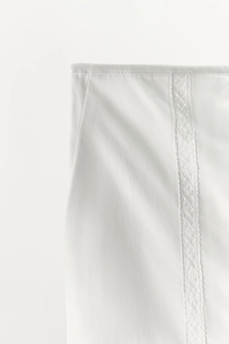 100% COTTON LACE TRIM PANTS