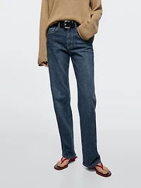 Jean straight décontracté taille haute